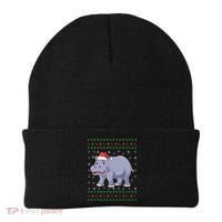 Ugly Xmas Hippo Graphic Funny Ugly Sweater Christmas Cute Gift Beanie thumb 0