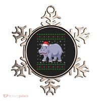 Ugly Xmas Hippo Graphic Funny Ugly Sweater Christmas Cute Gift Ornament thumb 0