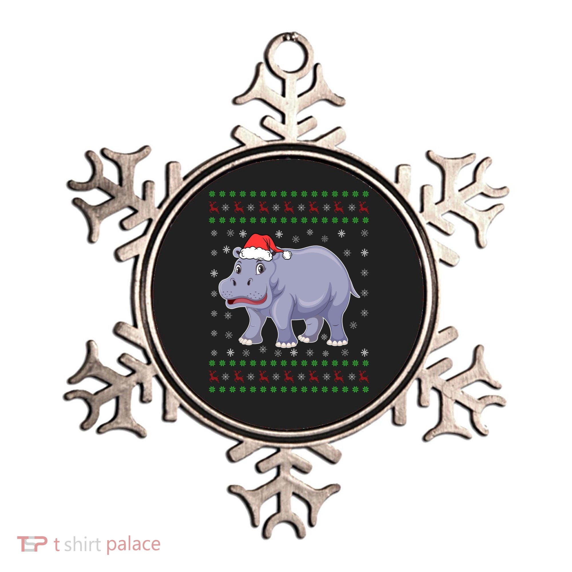 Ugly Xmas Hippo Graphic Funny Ugly Sweater Christmas Cute Gift Ornament