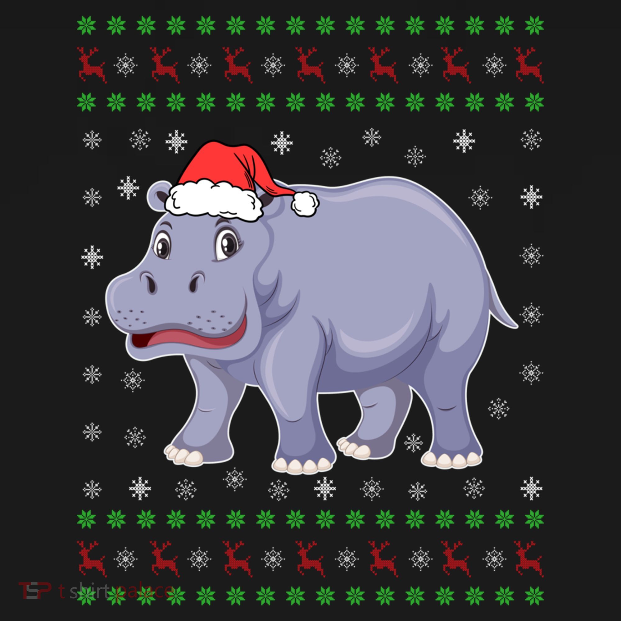 Ugly Xmas Hippo Graphic Funny Ugly Sweater Christmas Cute Gift Ornament