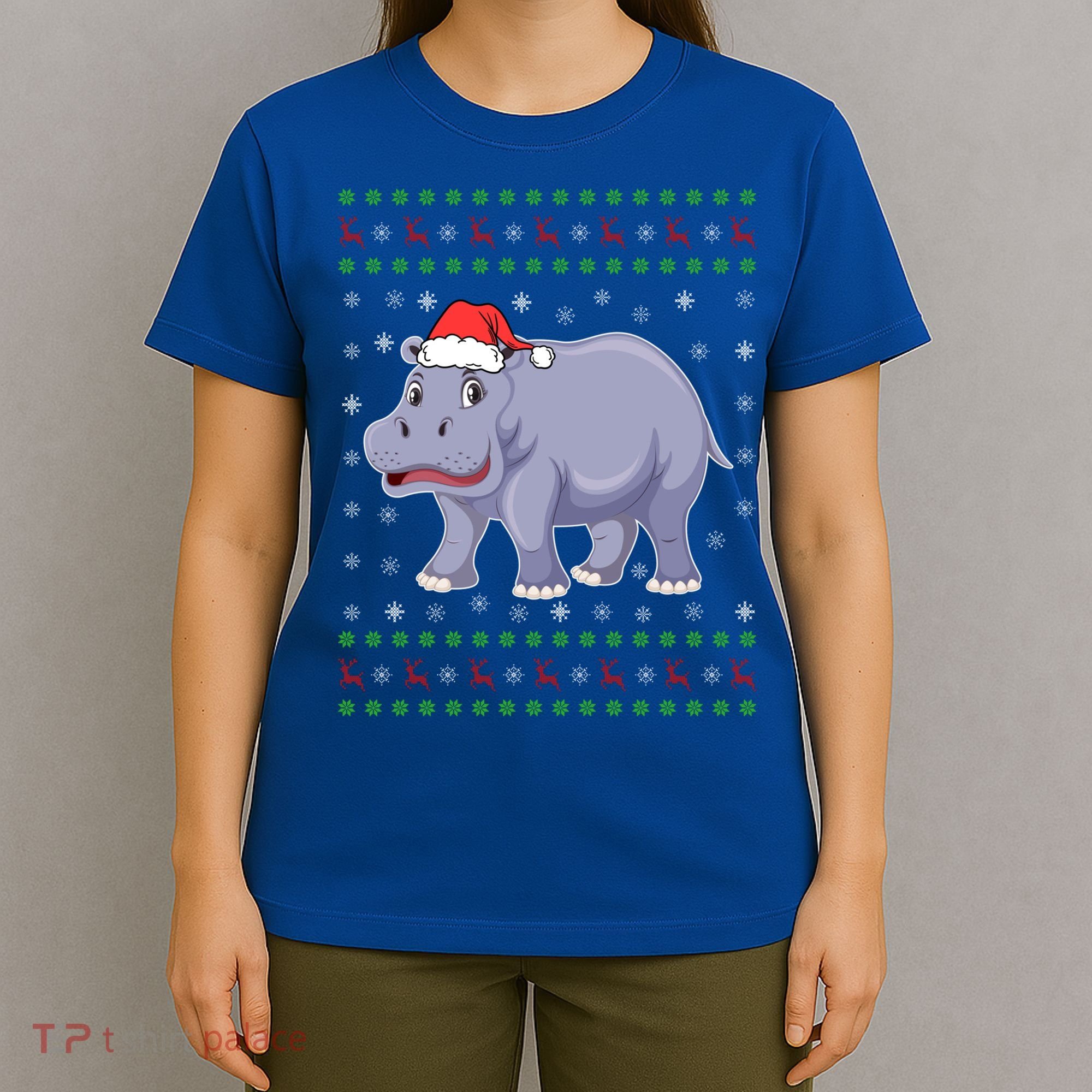 Ugly Xmas Hippo Graphic Funny Ugly Sweater Christmas Cute Gift T-Shirt