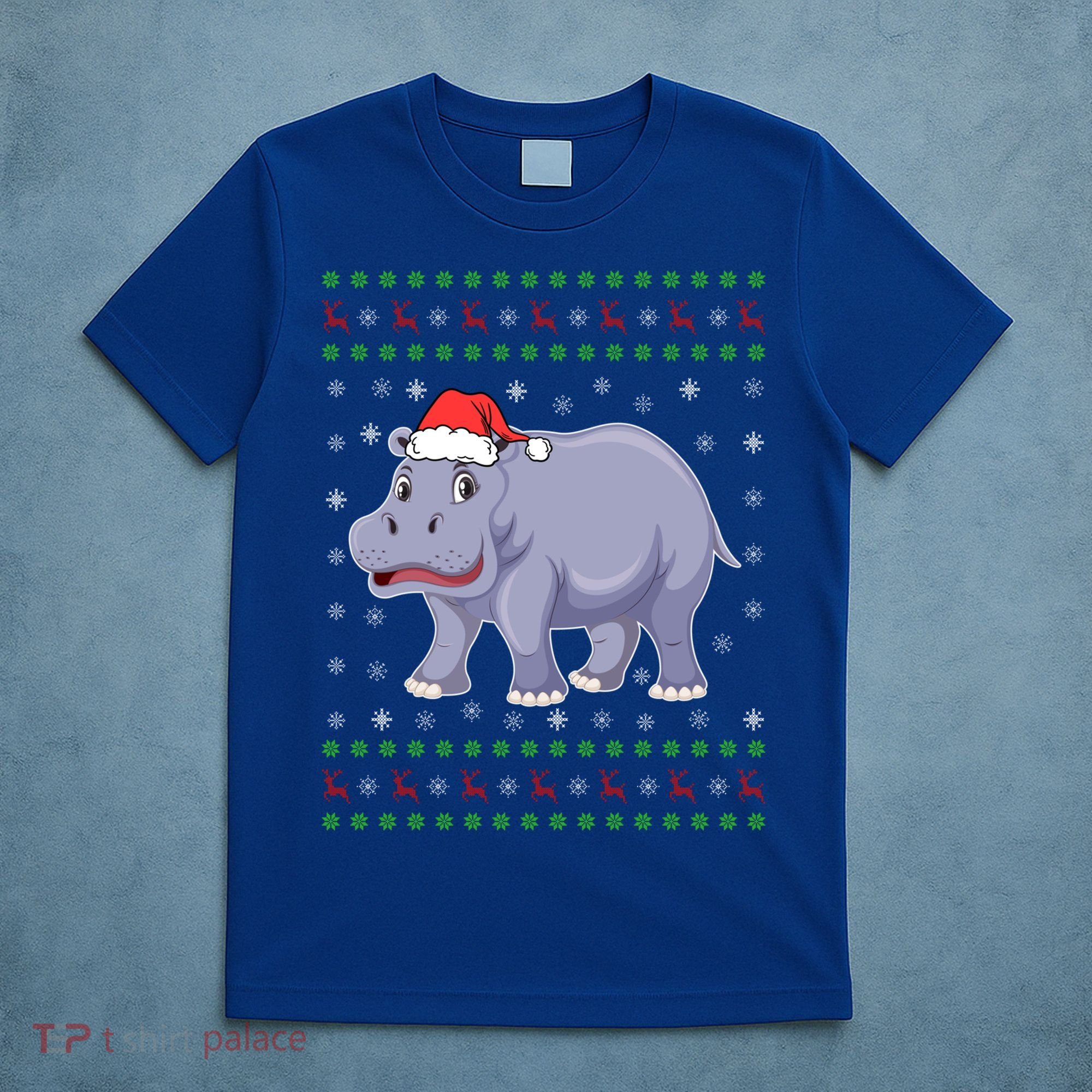 Ugly Xmas Hippo Graphic Funny Ugly Sweater Christmas Cute Gift T-Shirt