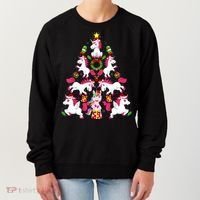 Unicorn Xmas Lighting Tree Unicorn Christmas Women's Sweatshirt thumb 0