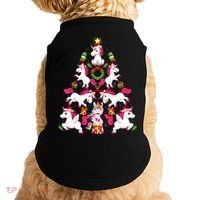 Unicorn Xmas Lighting Tree Unicorn Christmas Doggie Tank thumb 0