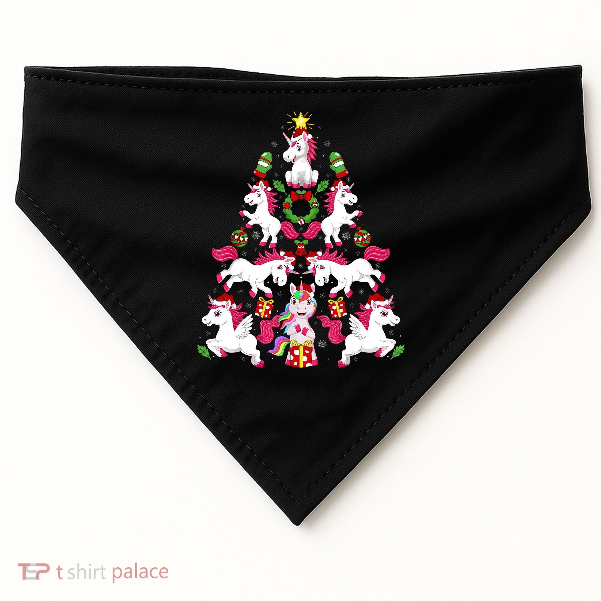 Unicorn Xmas Lighting Tree Unicorn Christmas USA-Made Doggie Bandana