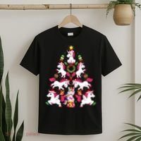Unicorn Xmas Lighting Tree Unicorn Christmas T-Shirt thumb 2