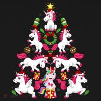 Unicorn Xmas Lighting Tree Unicorn Christmas T-Shirt thumb 7