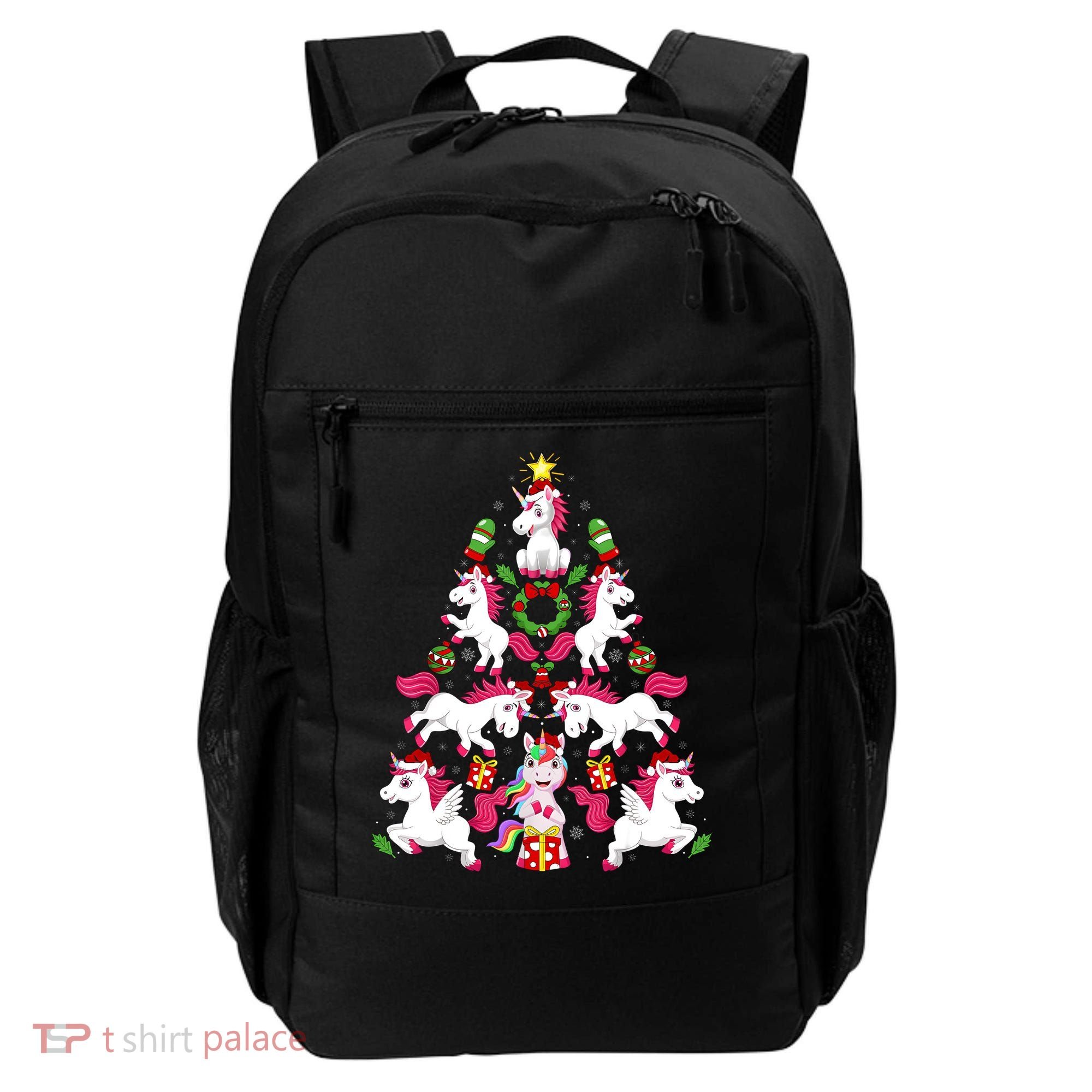 Unicorn Xmas Lighting Tree Unicorn Christmas Backpack