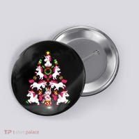 Unicorn Xmas Lighting Tree Unicorn Christmas Button thumb 0
