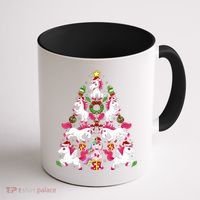 Unicorn Xmas Lighting Tree Unicorn Christmas Coffee Mug thumb 1