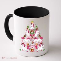 Unicorn Xmas Lighting Tree Unicorn Christmas Coffee Mug thumb 0