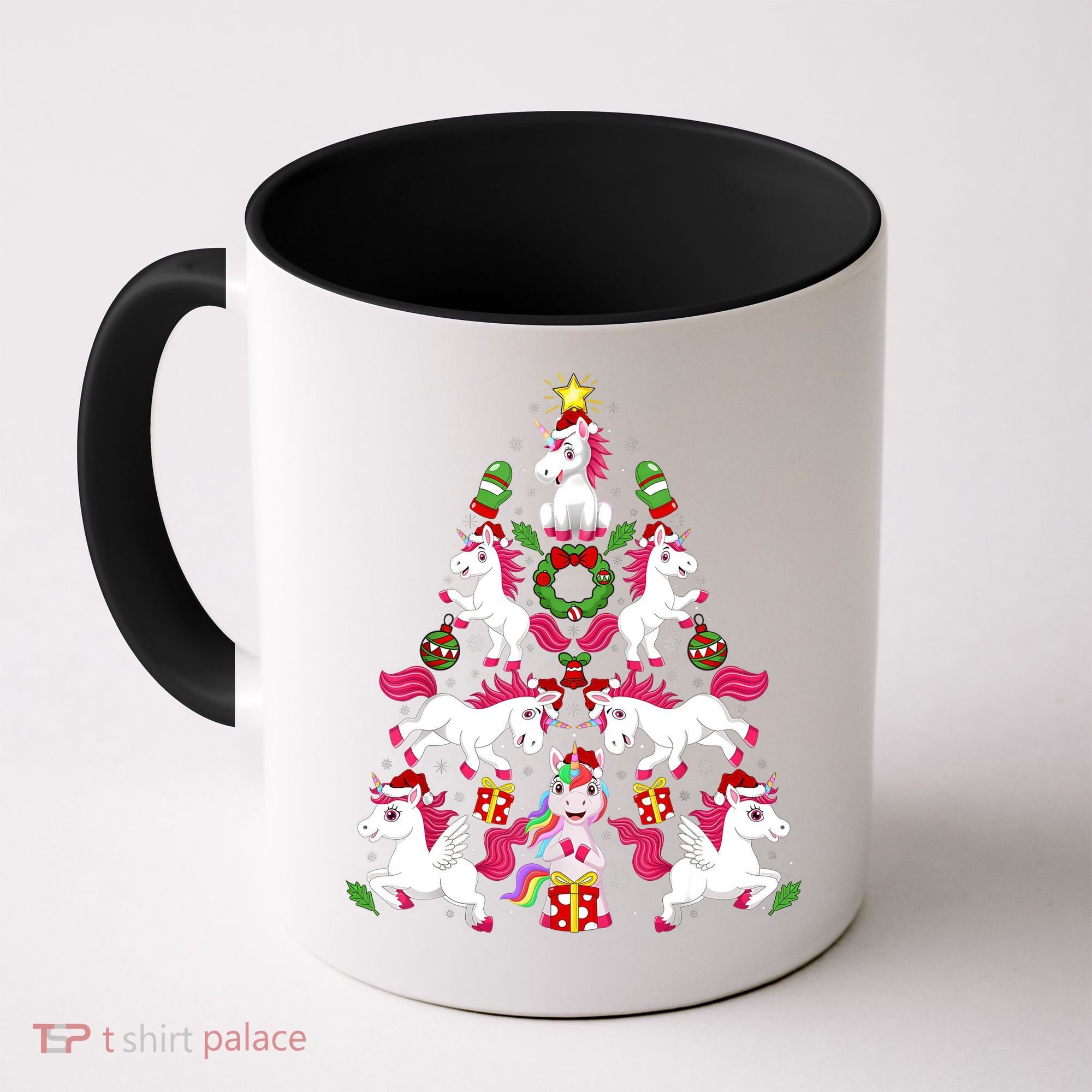 Unicorn Xmas Lighting Tree Unicorn Christmas Coffee Mug