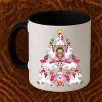 Unicorn Xmas Lighting Tree Unicorn Christmas Coffee Mug thumb 2