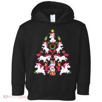 Unicorn Xmas Lighting Tree Unicorn Christmas Toddler Hoodie thumb 0