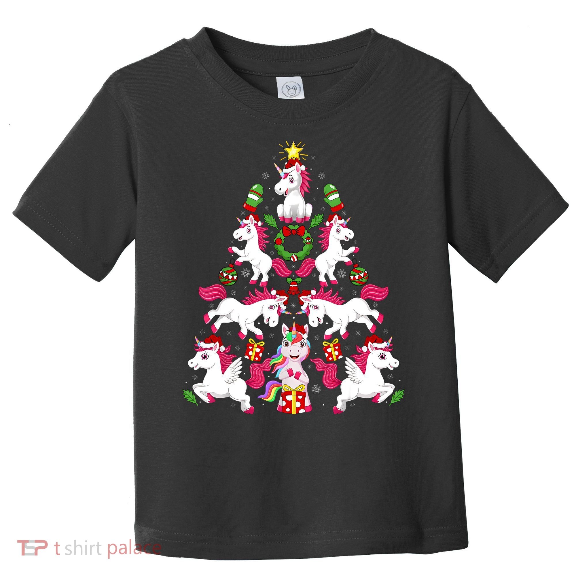 Unicorn Xmas Lighting Tree Unicorn Christmas Toddler T-Shirt