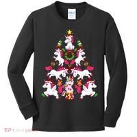 Unicorn Xmas Lighting Tree Unicorn Christmas Kids Long Sleeve Shirt thumb 0
