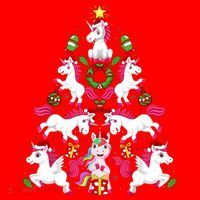 Unicorn Xmas Lighting Tree Unicorn Christmas Santa Hat thumb 1