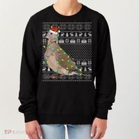 Ugly Xmas Lighting Santa Hat Mourning Dove Bird Christmas Women's Sweatshirt thumb 0
