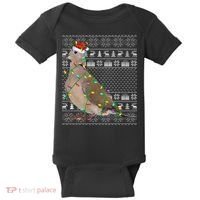 Ugly Xmas Lighting Santa Hat Mourning Dove Bird Christmas Baby Bodysuit thumb 0