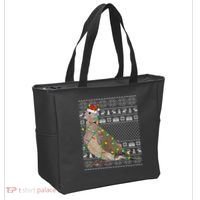 Ugly Xmas Lighting Santa Hat Mourning Dove Bird Christmas Tote Bag thumb 2