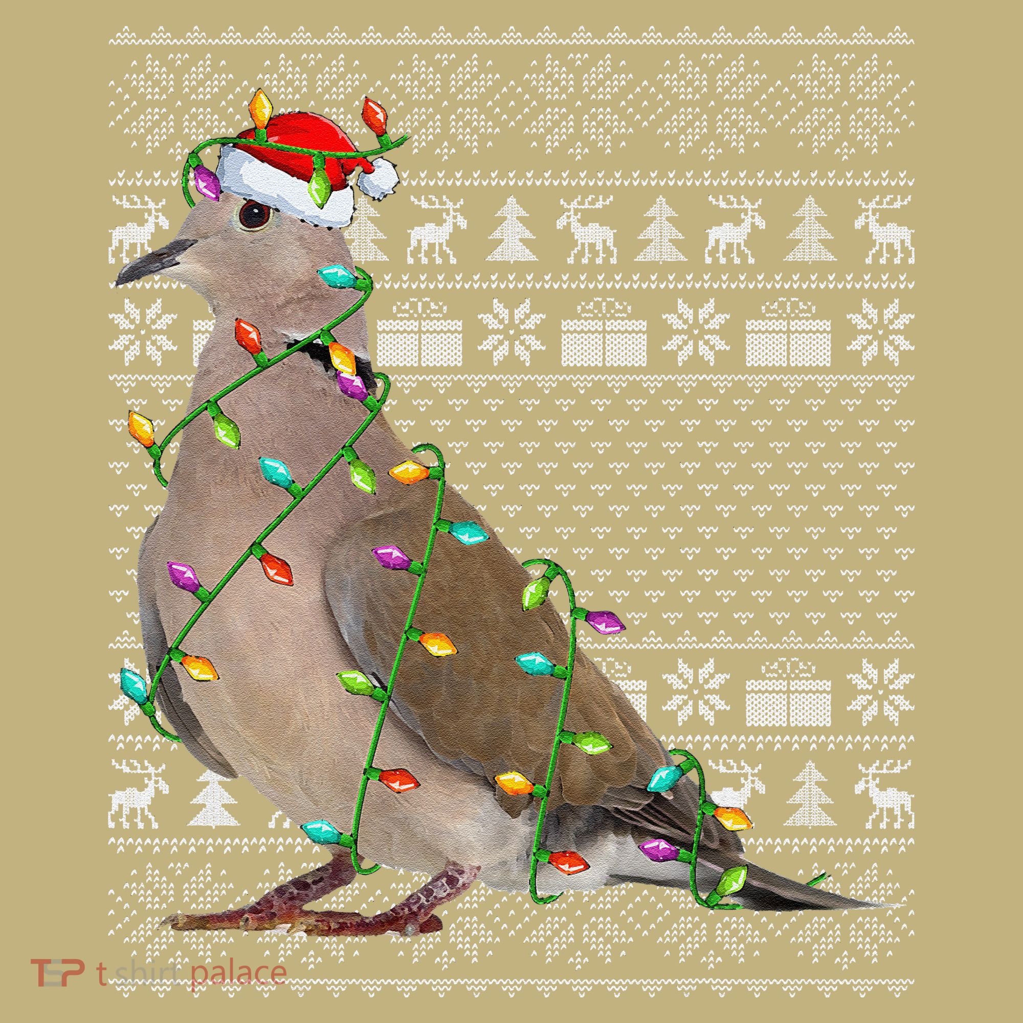Ugly Xmas Lighting Santa Hat Mourning Dove Bird Christmas Sweatshirt