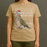 Ugly Xmas Lighting Santa Hat Mourning Dove Bird Christmas T-Shirt thumb 4