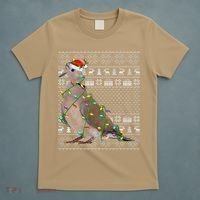 Ugly Xmas Lighting Santa Hat Mourning Dove Bird Christmas T-Shirt thumb 5