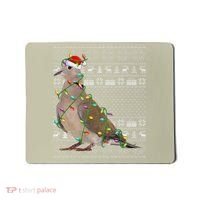 Ugly Xmas Lighting Santa Hat Mourning Dove Bird Christmas Mousepad thumb 0