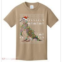 Ugly Xmas Lighting Santa Hat Mourning Dove Bird Christmas Kids T-Shirt thumb 0