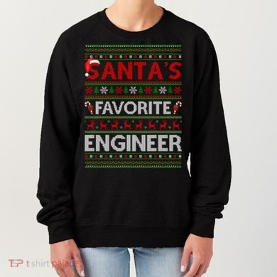 Ugly Xmas Lighting SantaS Favorite Engineer Christmas Gift Women's Sweatshirt
