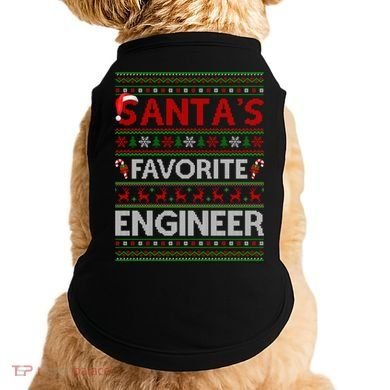 Ugly Xmas Lighting SantaS Favorite Engineer Christmas Gift Doggie Tank