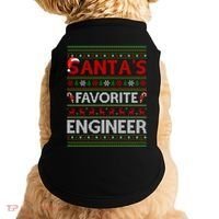 Ugly Xmas Lighting SantaS Favorite Engineer Christmas Gift Doggie Tank thumb 0
