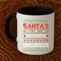 Ugly Xmas Lighting SantaS Favorite Engineer Christmas Gift Coffee Mug thumb 2