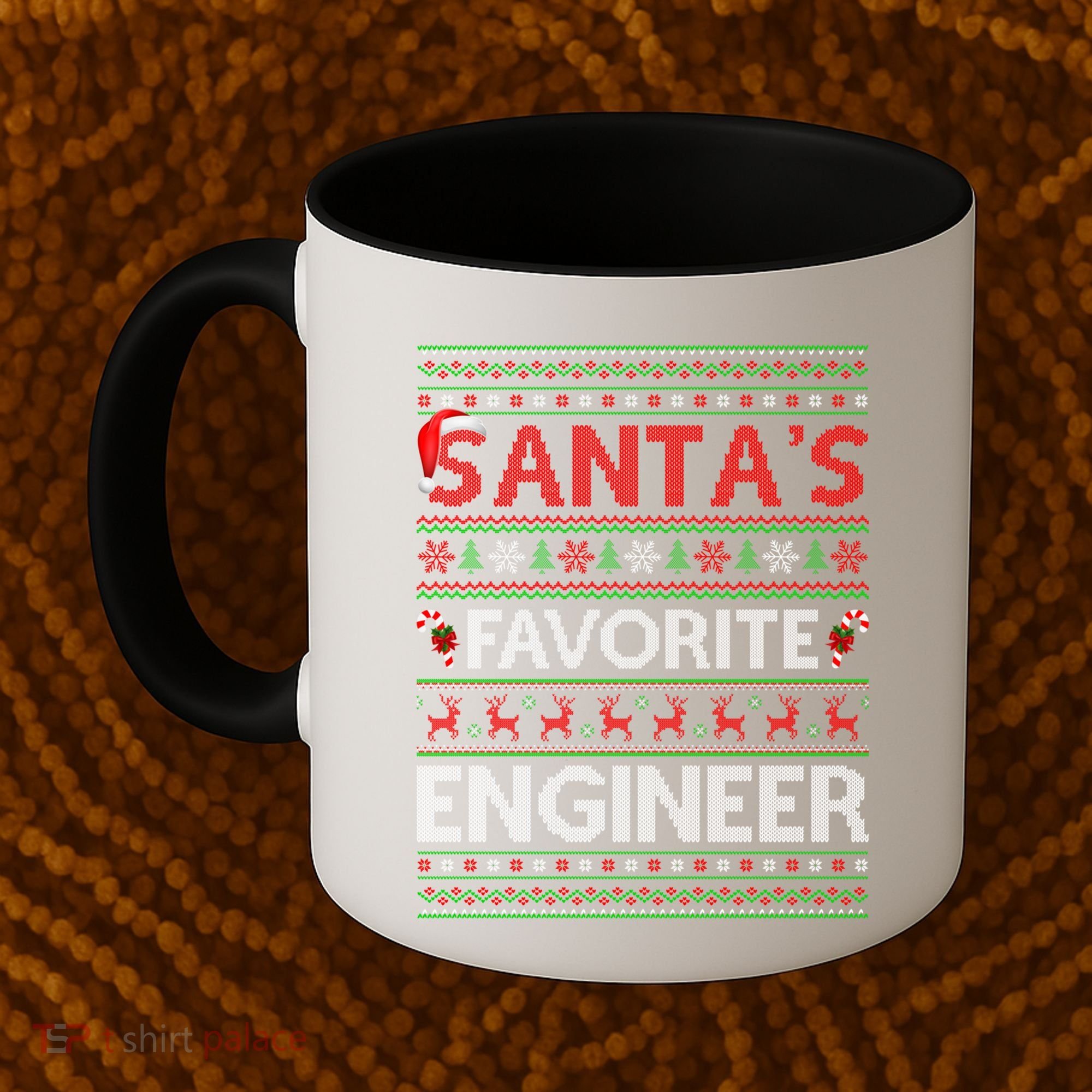 Ugly Xmas Lighting SantaS Favorite Engineer Christmas Gift Coffee Mug