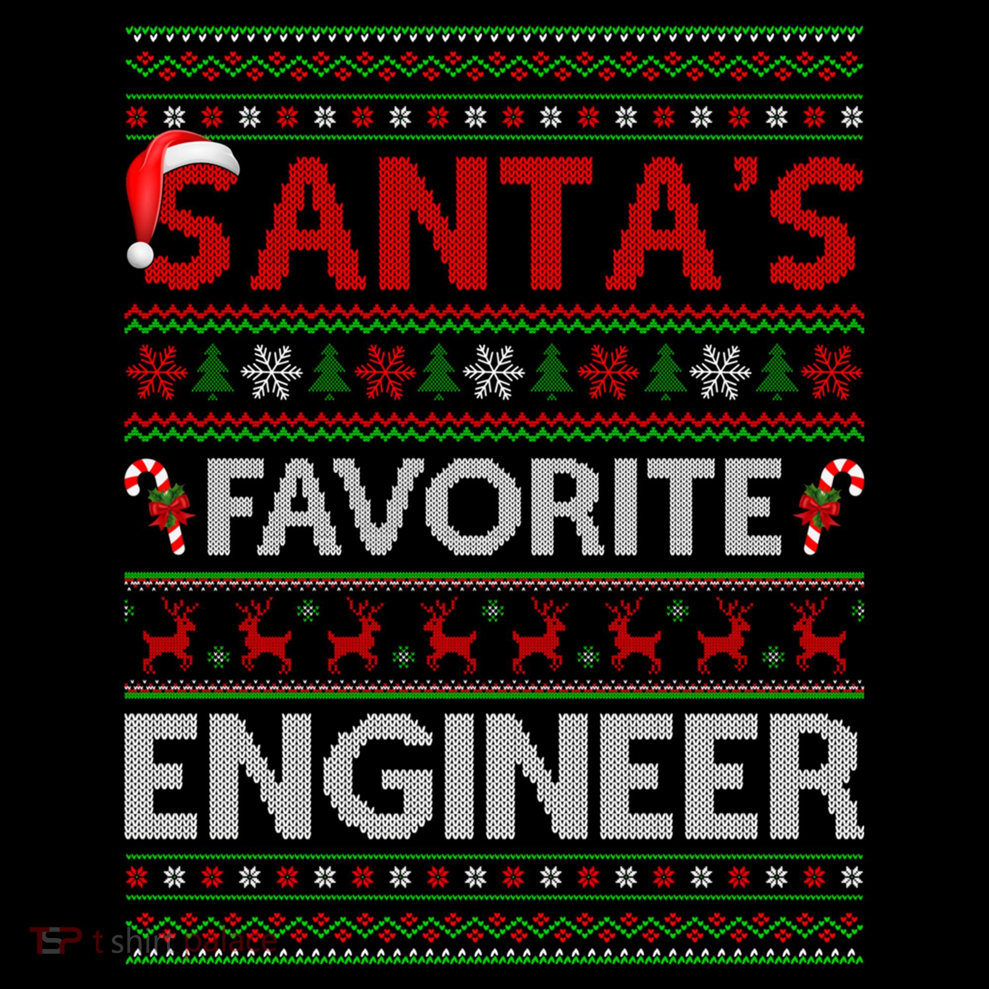 Ugly Xmas Lighting SantaS Favorite Engineer Christmas Gift Women's Hoodie