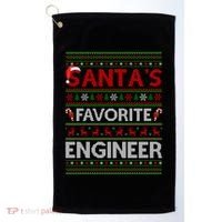Ugly Xmas Lighting SantaS Favorite Engineer Christmas Gift Golf Towel thumb 0