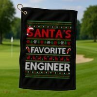 Ugly Xmas Lighting SantaS Favorite Engineer Christmas Gift Golf Towel thumb 1