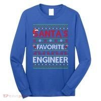 Ugly Xmas Lighting SantaS Favorite Engineer Christmas Gift Long Sleeve Shirt thumb 0
