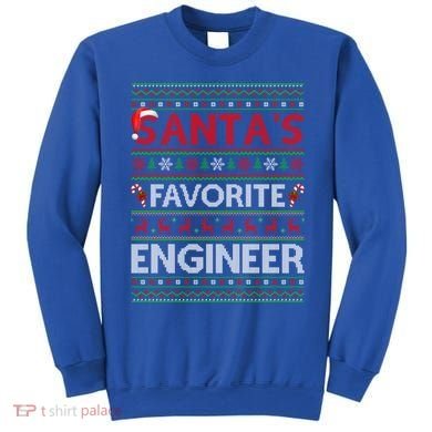 Ugly Xmas Lighting SantaS Favorite Engineer Christmas Gift Sweatshirt