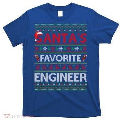 Ugly Xmas Lighting SantaS Favorite Engineer Christmas Gift T-Shirt