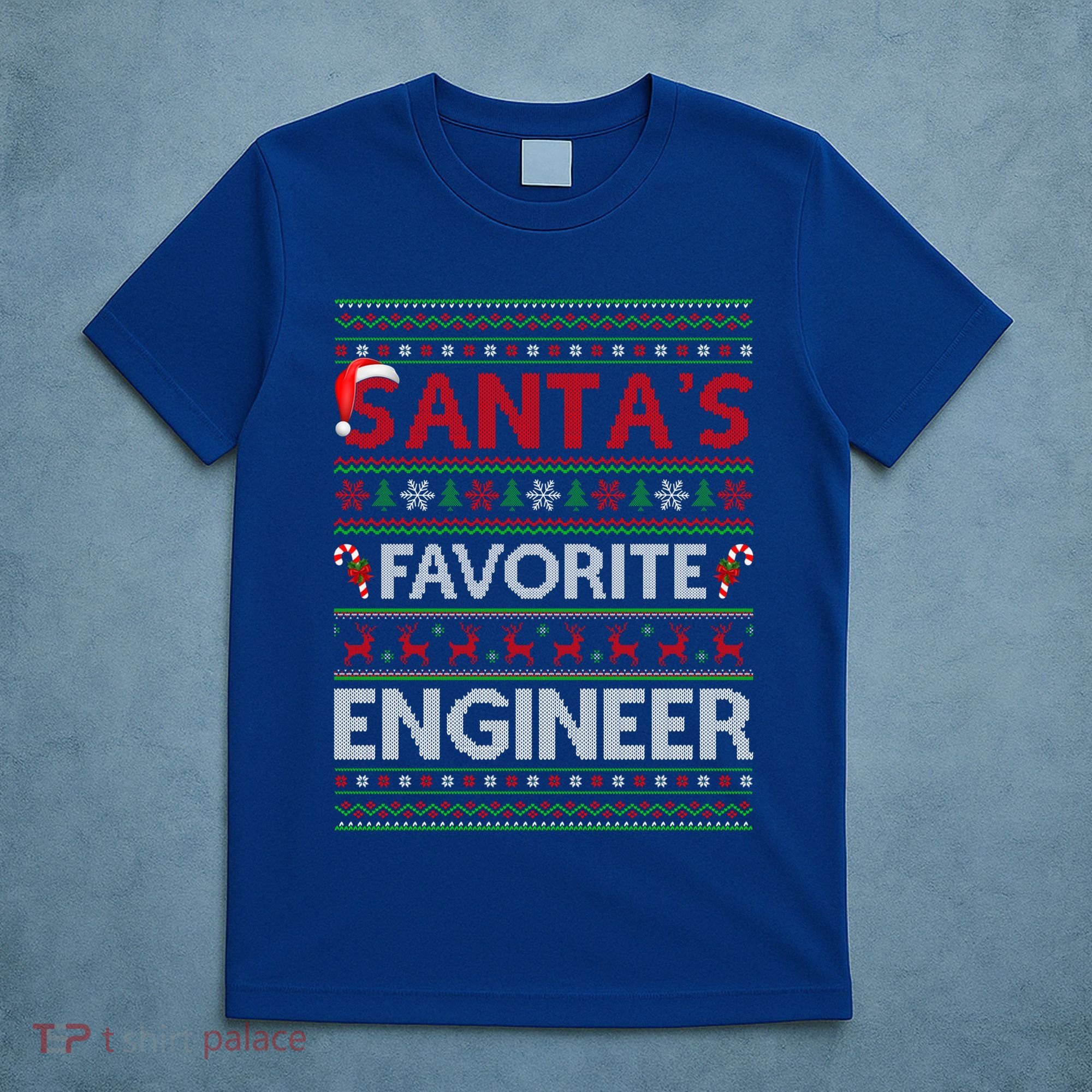 Ugly Xmas Lighting SantaS Favorite Engineer Christmas Gift T-Shirt