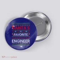 Ugly Xmas Lighting SantaS Favorite Engineer Christmas Gift Button thumb 0