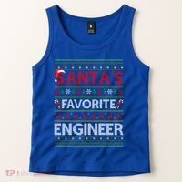 Ugly Xmas Lighting SantaS Favorite Engineer Christmas Gift Tank Top thumb 2
