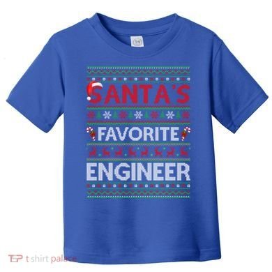 Ugly Xmas Lighting SantaS Favorite Engineer Christmas Gift Toddler T-Shirt