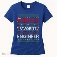Ugly Xmas Lighting SantaS Favorite Engineer Christmas Gift Women's T-Shirt thumb 0