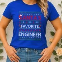 Ugly Xmas Lighting SantaS Favorite Engineer Christmas Gift Women's T-Shirt thumb 2