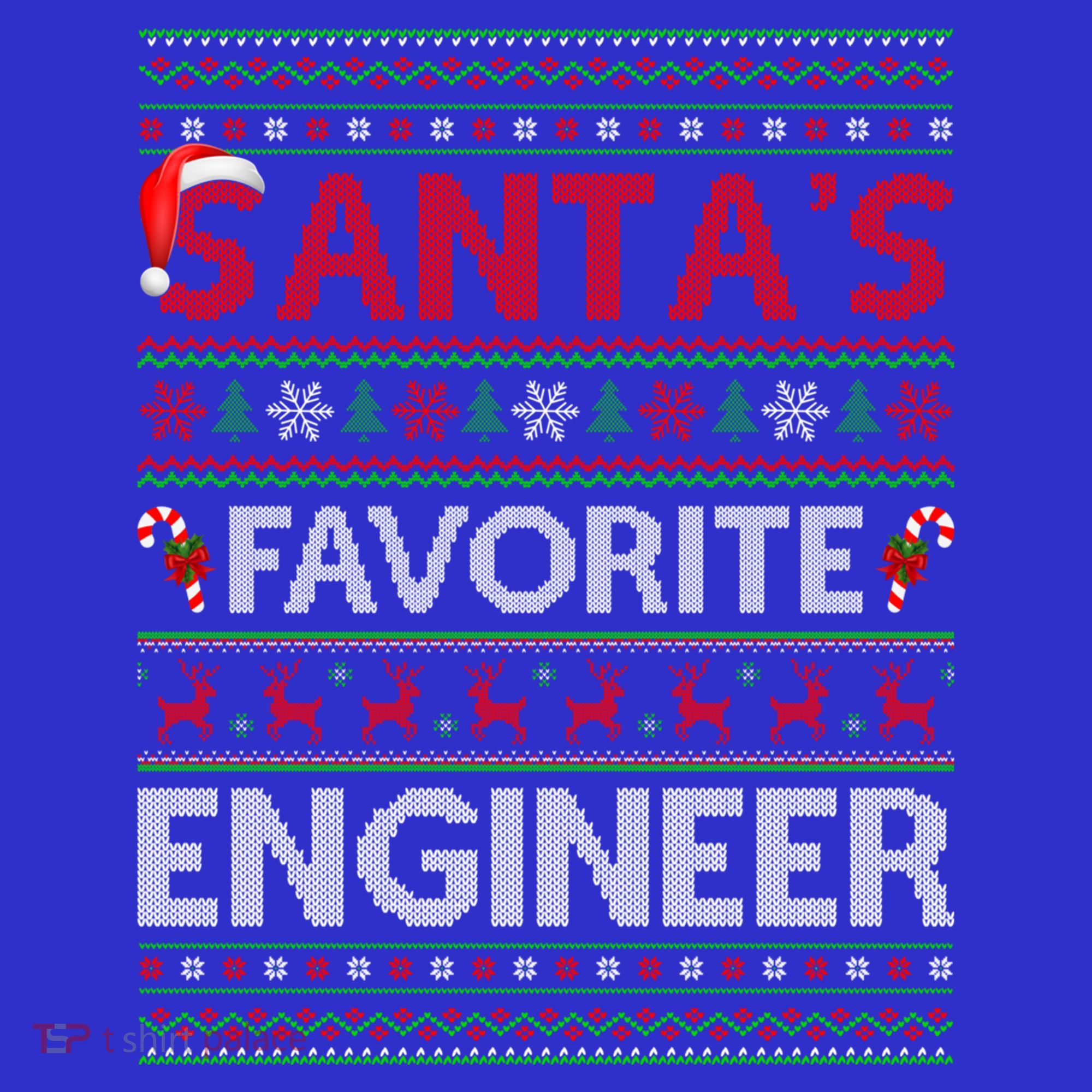 Ugly Xmas Lighting SantaS Favorite Engineer Christmas Gift Women's T-Shirt