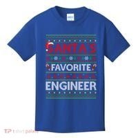 Ugly Xmas Lighting SantaS Favorite Engineer Christmas Gift Kids T-Shirt thumb 0