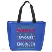 Ugly Xmas Lighting SantaS Favorite Engineer Christmas Gift Tote Bag thumb 0
