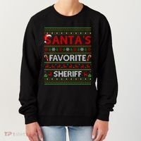Ugly Xmas Lighting SantaS Favorite Sheriff Christmas Cute Gift Women's Sweatshirt thumb 0